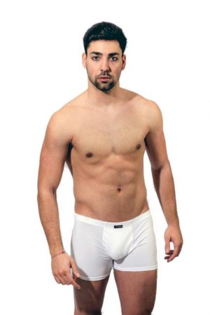 Ανδρικό Εσώρουχο Βαμβακέρο Boxer Εφαρμοστό - Λευκό 95% Βαμβάκι 120-L