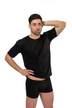Ανδρικό Εσώρουχο Βαμβακέρο Boxer Εφαρμοστό - Μαύρο 95% Βαμβάκι 120-M