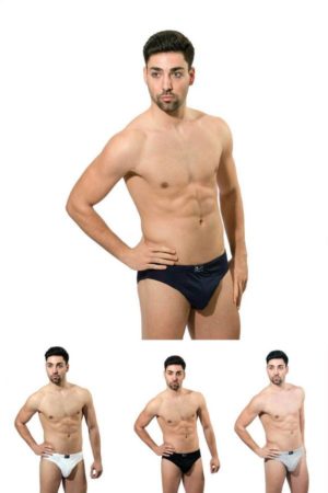 Σετ 4 Ανδρικά Εσώρουχα Σλιπ Βαμβακερά - Μπλε/Μαύρο/Γκρι/Λευκό PRO-110